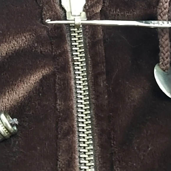 CS Signature Brown Velvet Reversible Hoodie Jacket Large - Picture 13 of 16